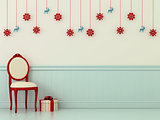 Chairs with Christmas decorations