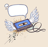 Audio cassette and wings