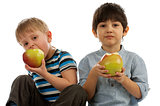 Two Boys with Apples
