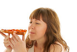 Young Woman and Pizza