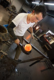 Man Working with Hot Glass