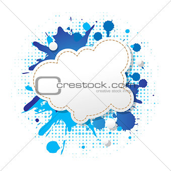 Blue Grunge Poster With Abstract Speech Bubbles