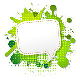 Green Grunge Poster With Abstract Speech Bubbles