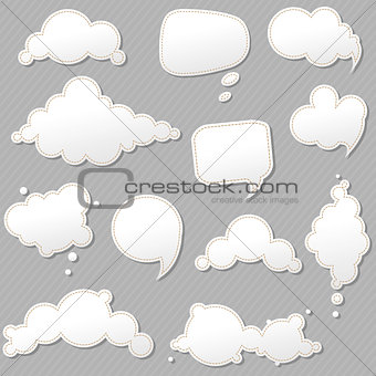 Speech Bubbles Set With Grey Background
