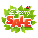 Spring Sale Poster With Leaf