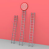 Three ladders but only one leads to success