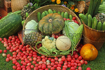 Array of fruit and vegetables