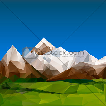 Mountainous terrain, polygonal background, vector Eps10 illustration.