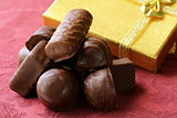 chocolates in a gift box - sweet dessert