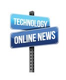 technology online news road sign