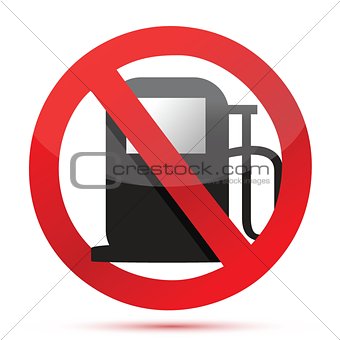 no gasoline. no fuel pump sign