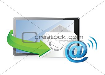 receiving an email. illustration design