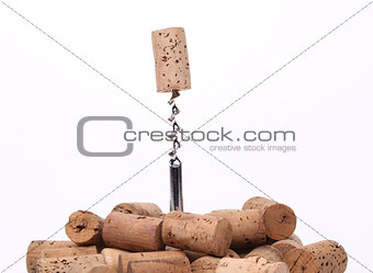 vintage wine corks and corkscrew