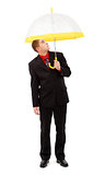 Man with yellow umbrella