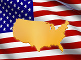 American flag and map