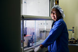 Medical research center, woman working in pharamaceutical lab