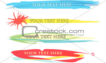 4 Isolated Vector Summer Coloured Banners and Signs with Text Area