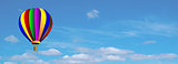 Vector hot air colorful balloon on blue sky