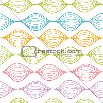 Vector colorful horizontal ogee seamless pattern background