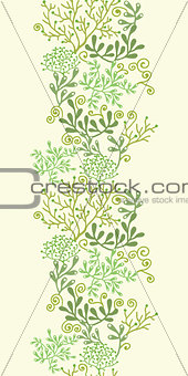 Vector underwater seaweed garden vertical seamless pattern background