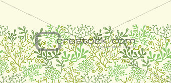 Vector underwater seaweed garden horizontal seamless pattern background