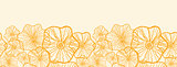 Vector Yellow floral shapes horizontal seamless pattern background