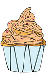 Isolated Vector Illustration of a Chocolate Vanilla Cream Berry Cupcake