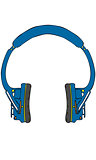 Isolated Coloured Vector of Music Headphones
