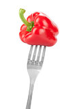 bell pepper on a fork