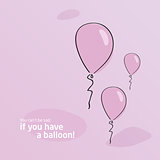 Purple background. Baloon