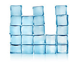 Figures from blue ice cubes