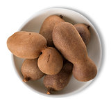 Tamarind in plate isolated