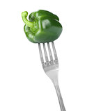 fork with green bell pepper
