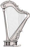 decorated harp
