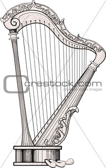 decorated harp
