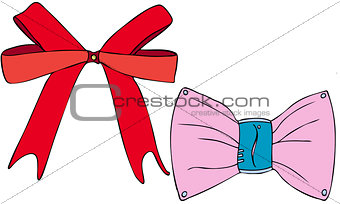 Isolated Coloured Vectors of Ribbon Bows
