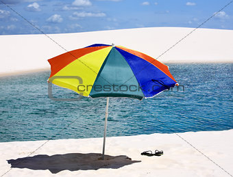 umbrella beach in the Lencois Maranheses National Park brazil