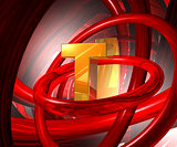 letter t in abstract space