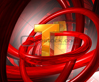 letter t in abstract space