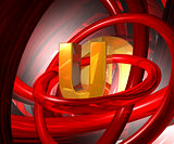 letter u in abstract space