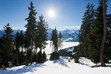 winter with ski slopes of kaprun resort
