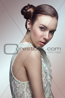 cute woman with elegant hair-style