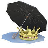 Umbrella covers the gold crown