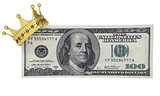 One hundred dollars with the crown