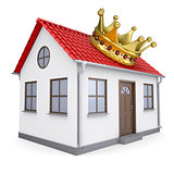 A small house with a crown