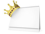Crown on the desktop calendar