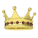 Gold crown decorated with rubies