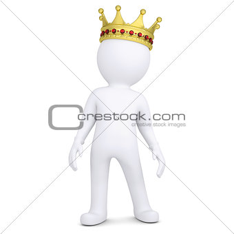 3d white man with a crown