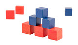 pyramid made wood color toy bricks blocks isolated 
