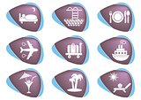 Travelling and accommodation icons 